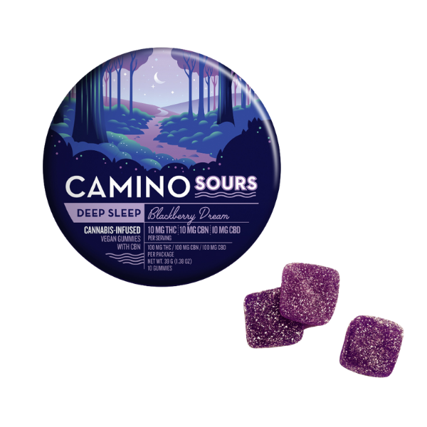 Camino Sours Gummy 10pk / Deep Sleep Blackberry Dream 10mg D9 10mg CBN 10mg CBD